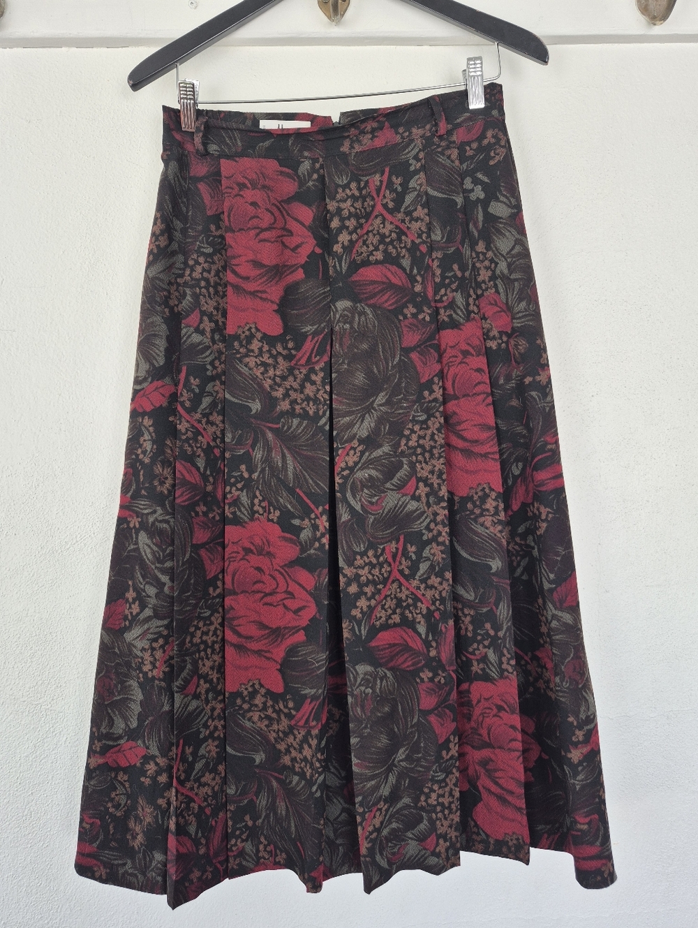 100% Wool Vintage Skirt By Mr Donovan Floral Print Maxi Length 30" Waist